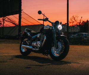 Preview wallpaper motorcycle, bike, dark, side view