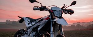 Preview wallpaper motorcycle, bike, field, sunset