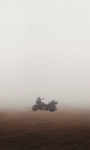 Preview wallpaper motorcycle, bike, fog, sand