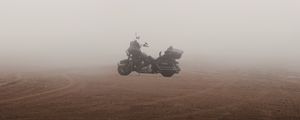 Preview wallpaper motorcycle, bike, fog, sand