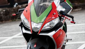 Preview wallpaper motorcycle, bike, green, red, parking, moto