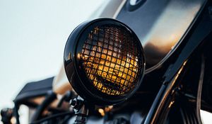 Preview wallpaper motorcycle, bike, headlight, optics, closeup