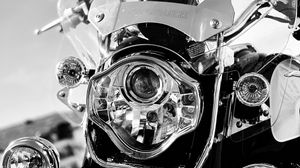 Preview wallpaper motorcycle, bike, headlight, black and white