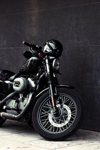 Preview wallpaper motorcycle, bike, helmet, wheel, headlight