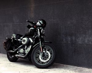 Preview wallpaper motorcycle, bike, helmet, wheel, headlight