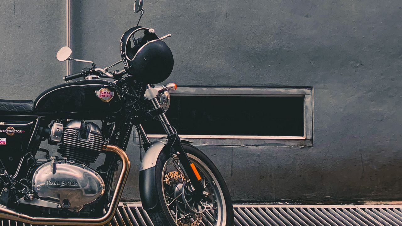 Wallpaper motorcycle, bike, helmet, black, side view
