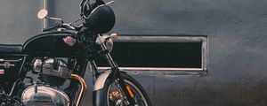 Preview wallpaper motorcycle, bike, helmet, black, side view