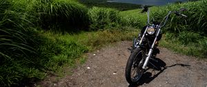 Preview wallpaper motorcycle, bike, lake, grass