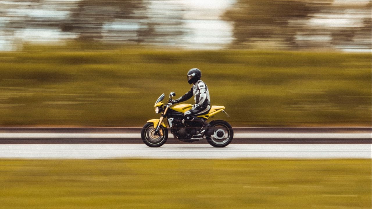 Wallpaper motorcycle, bike, motorcyclist, speed, movement