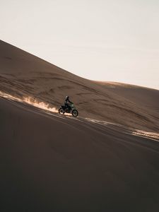 Preview wallpaper motorcycle, bike, motorcyclist, rally, desert