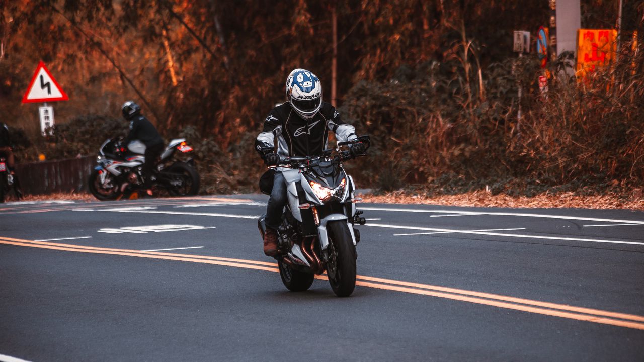 Wallpaper motorcycle, bike, motorcyclist, road
