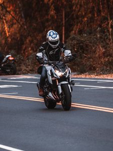 Preview wallpaper motorcycle, bike, motorcyclist, road