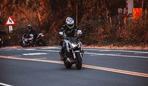 Preview wallpaper motorcycle, bike, motorcyclist, road