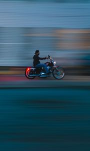 Preview wallpaper motorcycle, bike, motorcyclist, speed, movement, blur