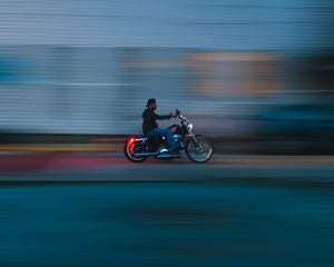 Preview wallpaper motorcycle, bike, motorcyclist, speed, movement, blur