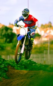 Preview wallpaper motorcycle, bike, motorcyclist, jump, trick