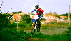 Preview wallpaper motorcycle, bike, motorcyclist, jump, trick