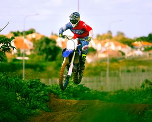 Preview wallpaper motorcycle, bike, motorcyclist, jump, trick