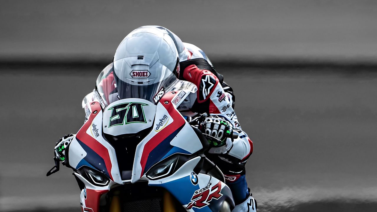 Wallpaper motorcycle, bike, motorcyclist, helmet, speed