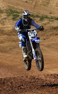 Preview wallpaper motorcycle, bike, motorcyclist, blue, rally