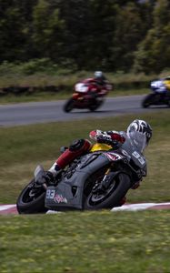 Preview wallpaper motorcycle, bike, motorcyclist, helmet, race, speed, moto