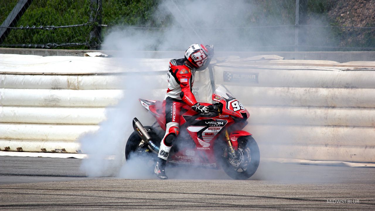 Wallpaper motorcycle, bike, motorcyclist, motorcycle racing, smoke, drift