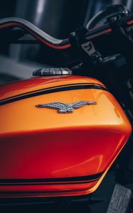 Preview wallpaper motorcycle, bike, orange, emblem, eagle