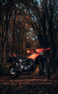 Preview wallpaper motorcycle, bike, orange, black, side view