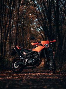 Preview wallpaper motorcycle, bike, orange, black, side view