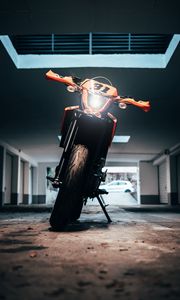 Preview wallpaper motorcycle, bike, orange, front view