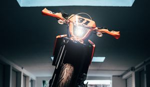 Preview wallpaper motorcycle, bike, orange, front view