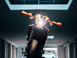 Preview wallpaper motorcycle, bike, orange, front view