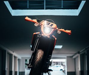 Preview wallpaper motorcycle, bike, orange, front view