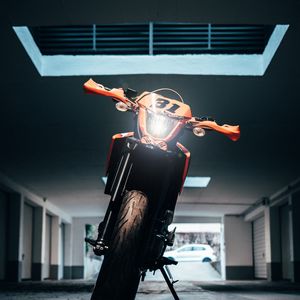 Preview wallpaper motorcycle, bike, orange, front view