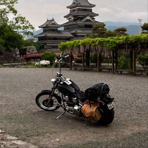 Preview wallpaper motorcycle, bike, pagoda