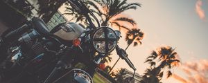 Preview wallpaper motorcycle, bike, palm tree