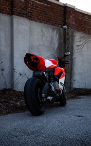 Preview wallpaper motorcycle, bike, red, moto, rear view