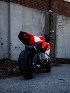 Preview wallpaper motorcycle, bike, red, moto, rear view