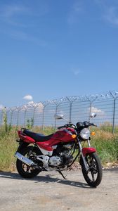 Preview wallpaper motorcycle, bike, red, fence