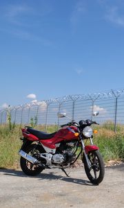 Preview wallpaper motorcycle, bike, red, fence