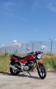 Preview wallpaper motorcycle, bike, red, fence