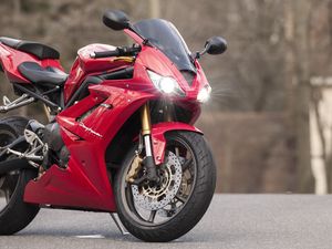 Preview wallpaper motorcycle, bike, red, headlights, light