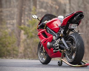 Preview wallpaper motorcycle, bike, red, asphalt, moto
