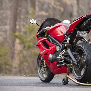 Preview wallpaper motorcycle, bike, red, asphalt, moto