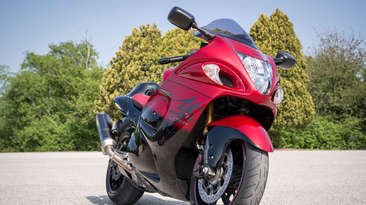 Wallpaper motorcycle, bike, red, front view