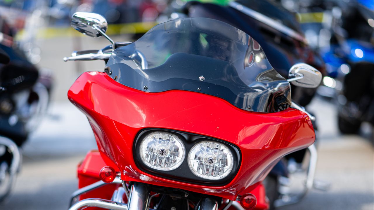 Wallpaper motorcycle, bike, red, handlebar
