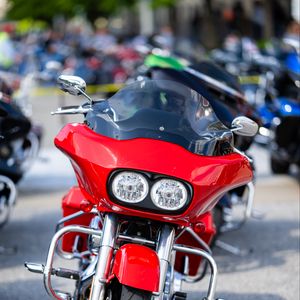 Preview wallpaper motorcycle, bike, red, handlebar