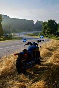 Preview wallpaper motorcycle, bike, road, trees, landscape, moto