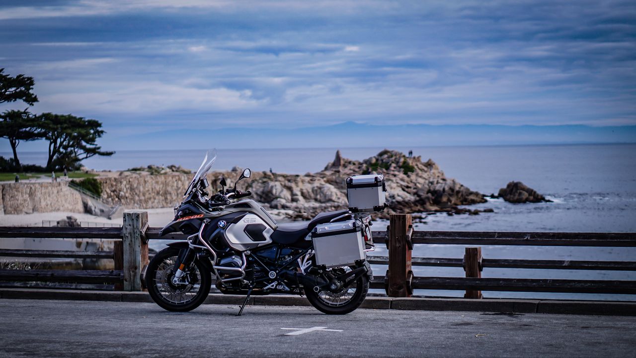 Wallpaper motorcycle, bike, sea, blur