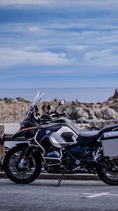 Preview wallpaper motorcycle, bike, sea, blur